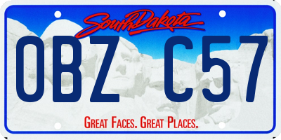 SD license plate 0BZC57