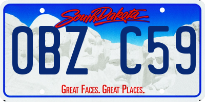 SD license plate 0BZC59