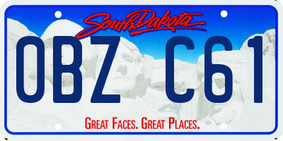 SD license plate 0BZC61