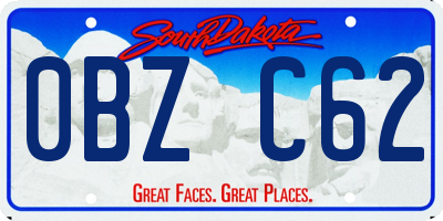 SD license plate 0BZC62
