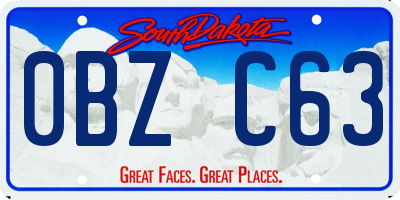 SD license plate 0BZC63