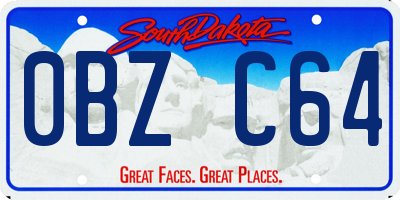 SD license plate 0BZC64