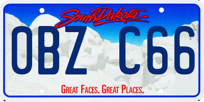SD license plate 0BZC66