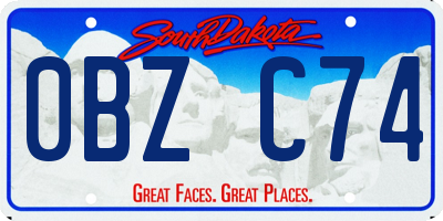 SD license plate 0BZC74