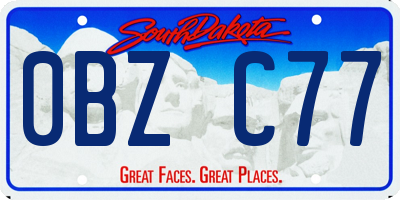 SD license plate 0BZC77