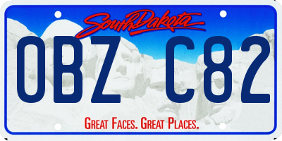 SD license plate 0BZC82