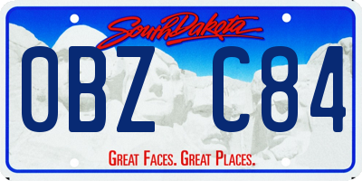 SD license plate 0BZC84