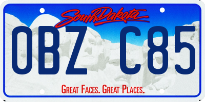 SD license plate 0BZC85