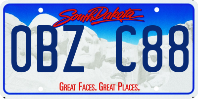 SD license plate 0BZC88