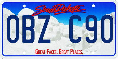 SD license plate 0BZC90