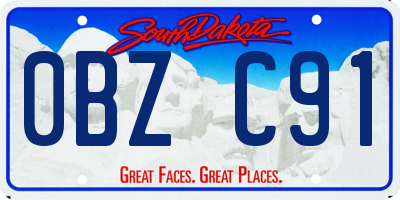 SD license plate 0BZC91