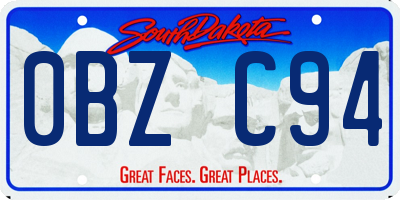 SD license plate 0BZC94