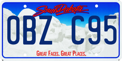 SD license plate 0BZC95