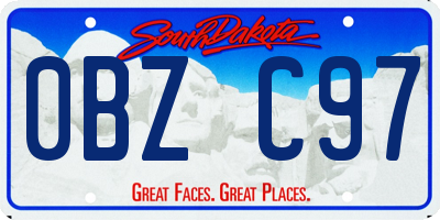 SD license plate 0BZC97