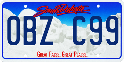 SD license plate 0BZC99