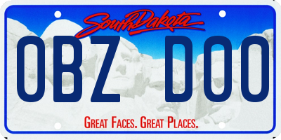 SD license plate 0BZD00