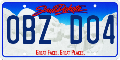 SD license plate 0BZD04