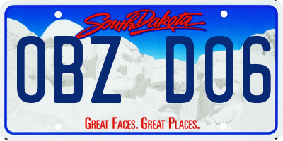 SD license plate 0BZD06