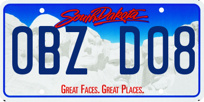 SD license plate 0BZD08
