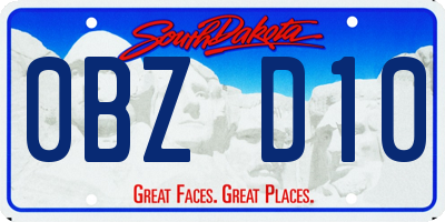 SD license plate 0BZD10