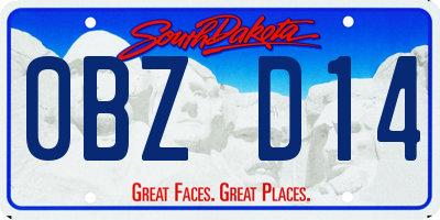 SD license plate 0BZD14