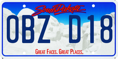 SD license plate 0BZD18
