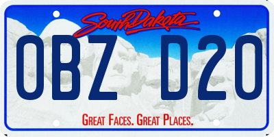 SD license plate 0BZD20