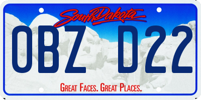 SD license plate 0BZD22