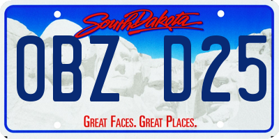 SD license plate 0BZD25