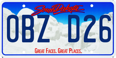 SD license plate 0BZD26