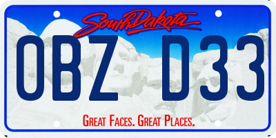 SD license plate 0BZD33