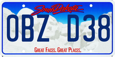 SD license plate 0BZD38