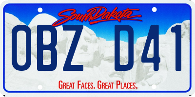 SD license plate 0BZD41