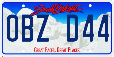 SD license plate 0BZD44