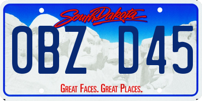 SD license plate 0BZD45