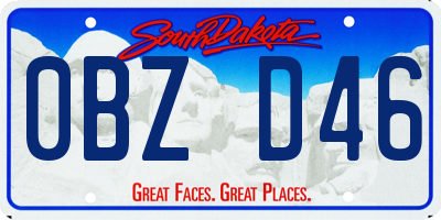 SD license plate 0BZD46