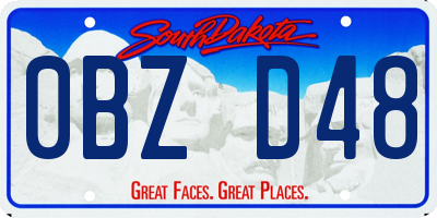 SD license plate 0BZD48