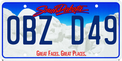 SD license plate 0BZD49