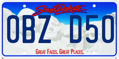 SD license plate 0BZD50