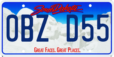 SD license plate 0BZD55