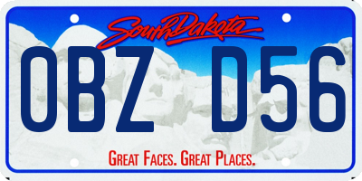 SD license plate 0BZD56