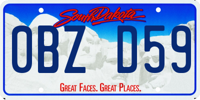 SD license plate 0BZD59