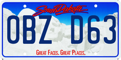SD license plate 0BZD63