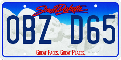 SD license plate 0BZD65