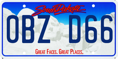 SD license plate 0BZD66