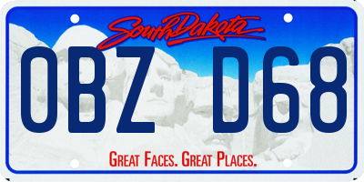 SD license plate 0BZD68