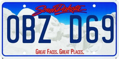 SD license plate 0BZD69
