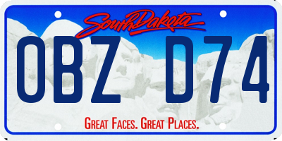 SD license plate 0BZD74