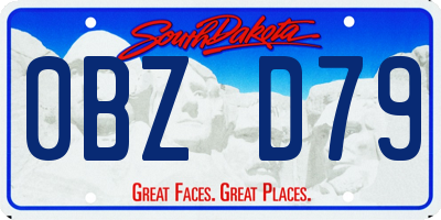 SD license plate 0BZD79