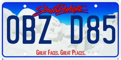 SD license plate 0BZD85